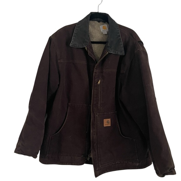 Vintage Carhartt Jacket Mens XL Brown Blanket Lined Duck Chore Coat heavy duty - Picture 1 of 15
